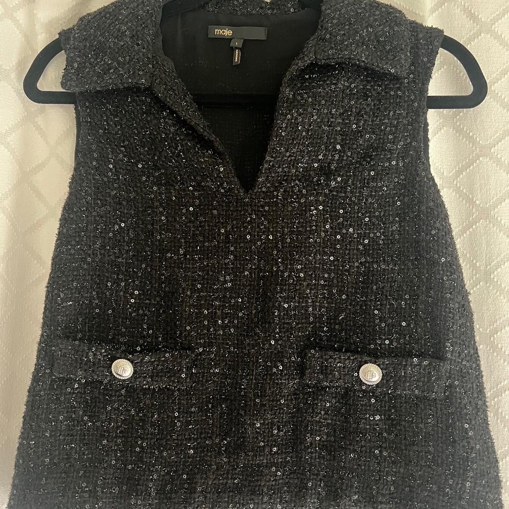 Maje Sequin Tweed top